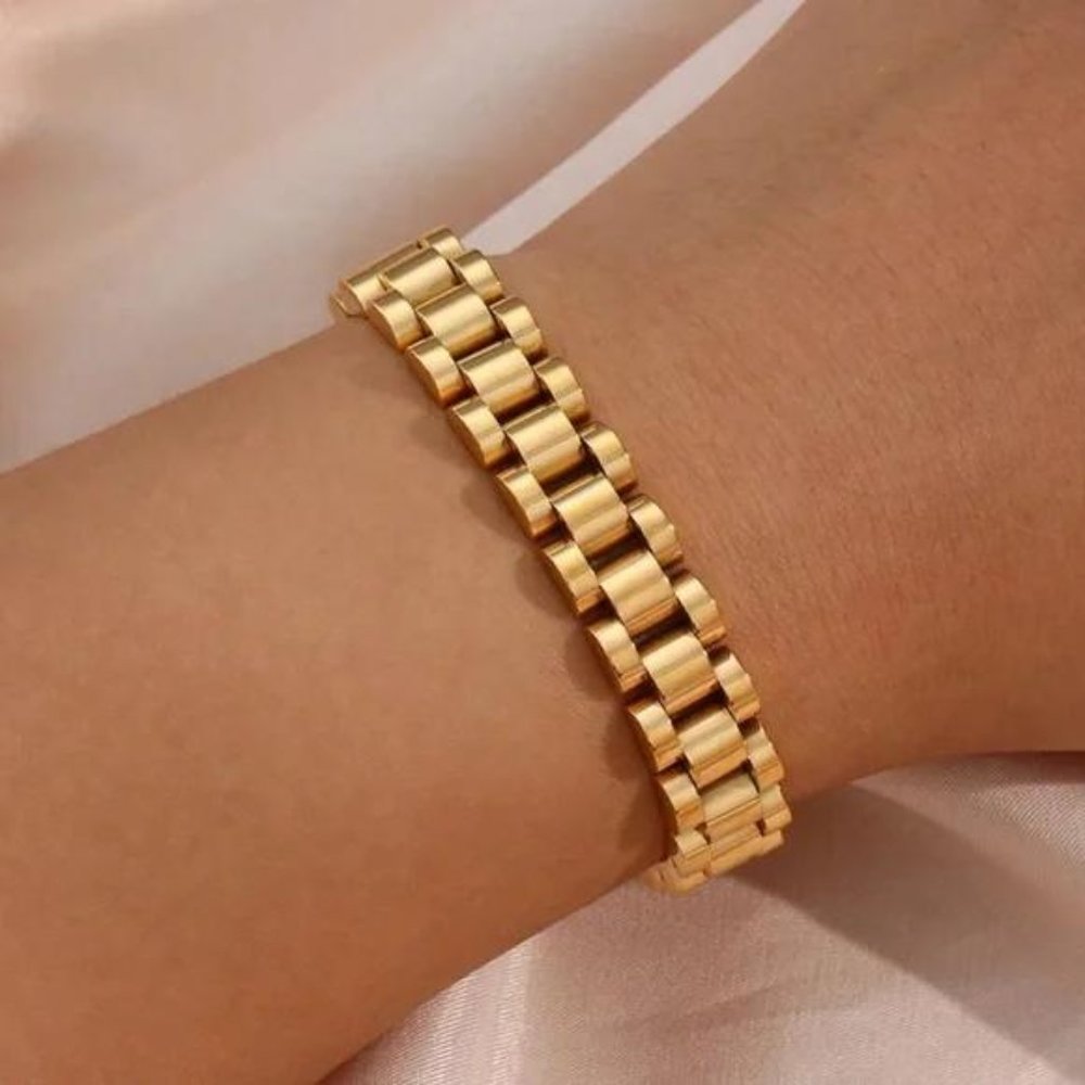 NEW 18K GOLD HIPHOP BANGLE BRACELET, NICE BRACELET, CUTE BRACELET - Picture 1 of 6